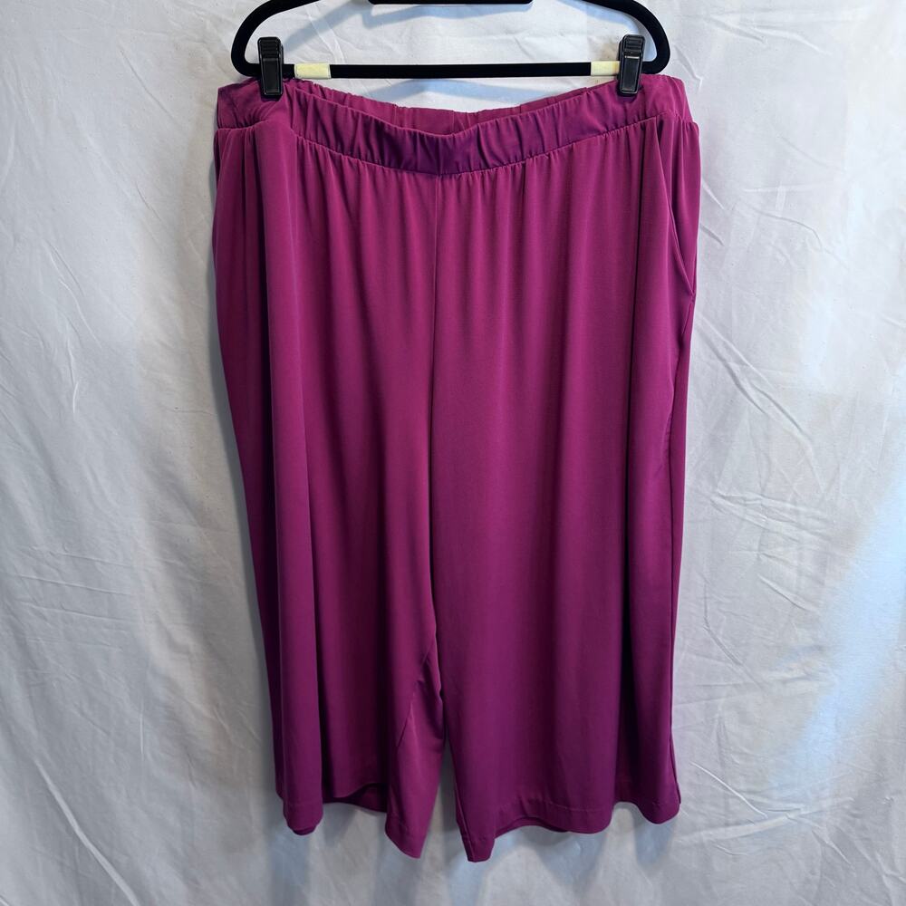 Lane Bryant Burgundy Culottes Wide Leg Pants Plus Size 22/24 Stretch Knit